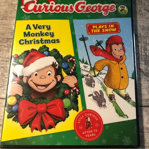 PBS Kids Curious George Holiday 2-Pack New DVD Very Monkey Christmas & Play Snow - Picture 4 of 16